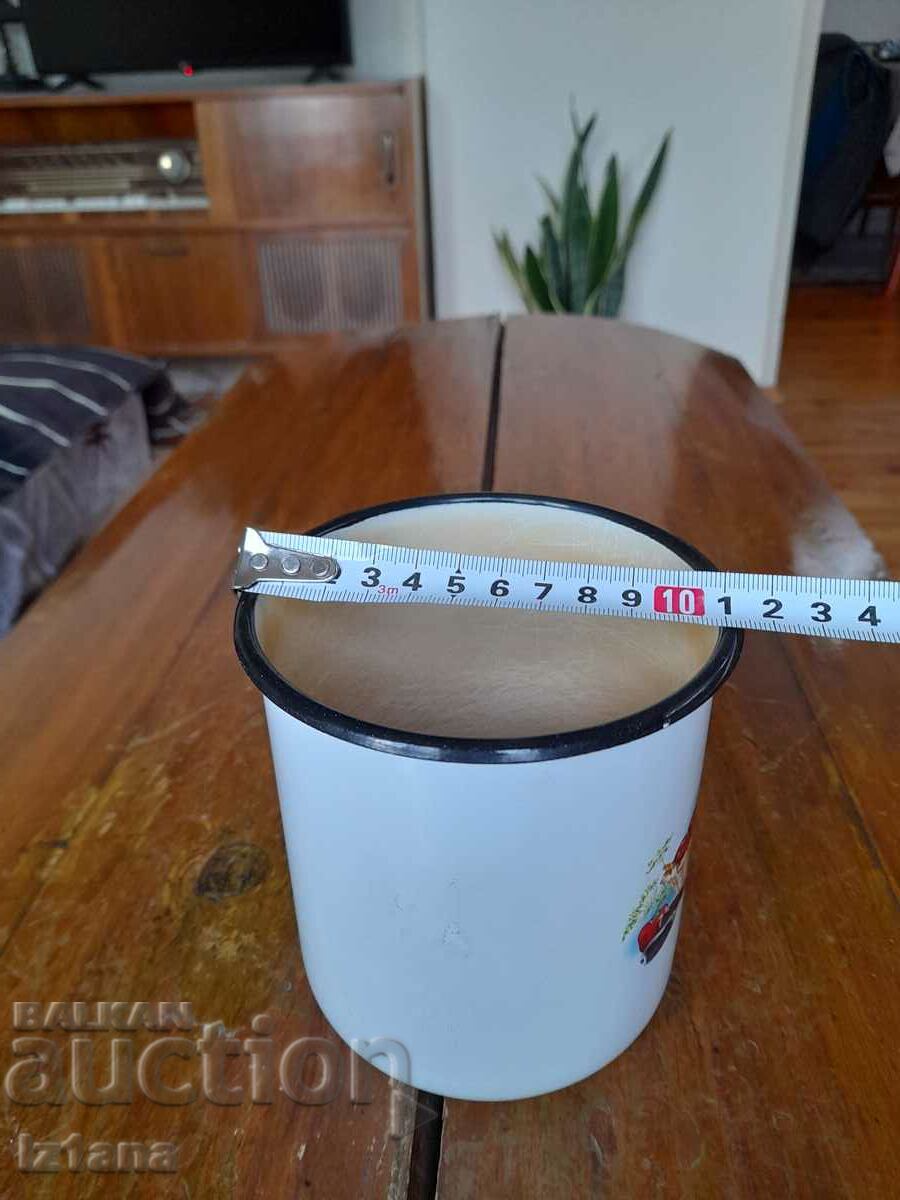 Old enameled jug, cup - 5 Old enameled jug, cup - 5