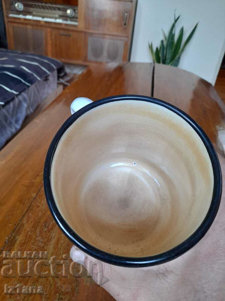 Old enameled jug, cup - 6 Old enameled jug, cup - 6