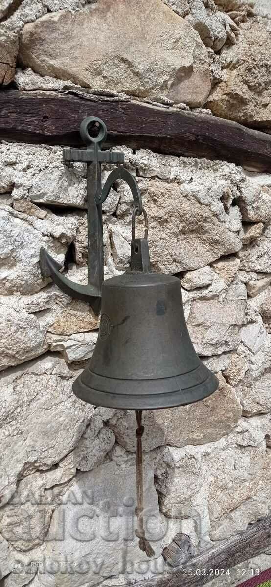 Large ship brass bell bell with stand