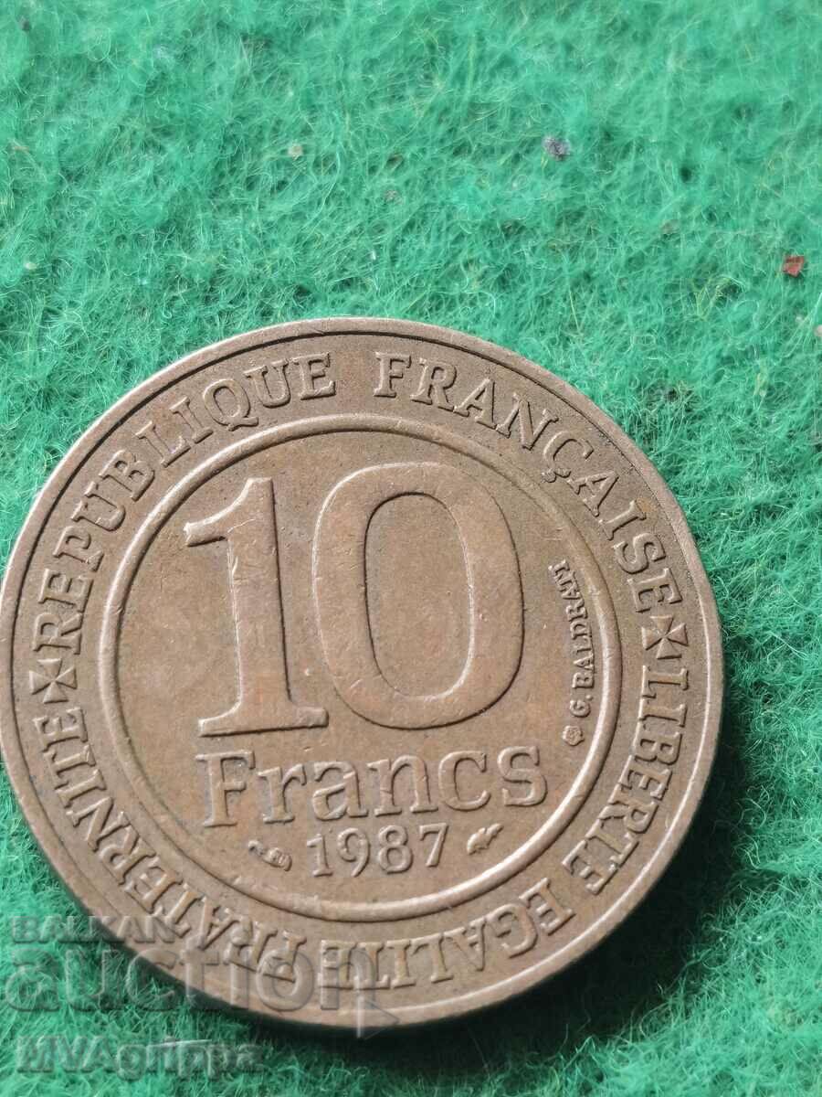 10 franci Franța 1987