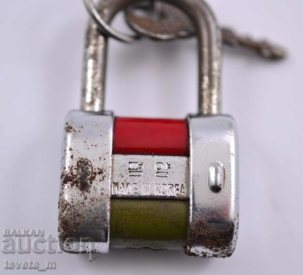 Antique padlock, made in Korea