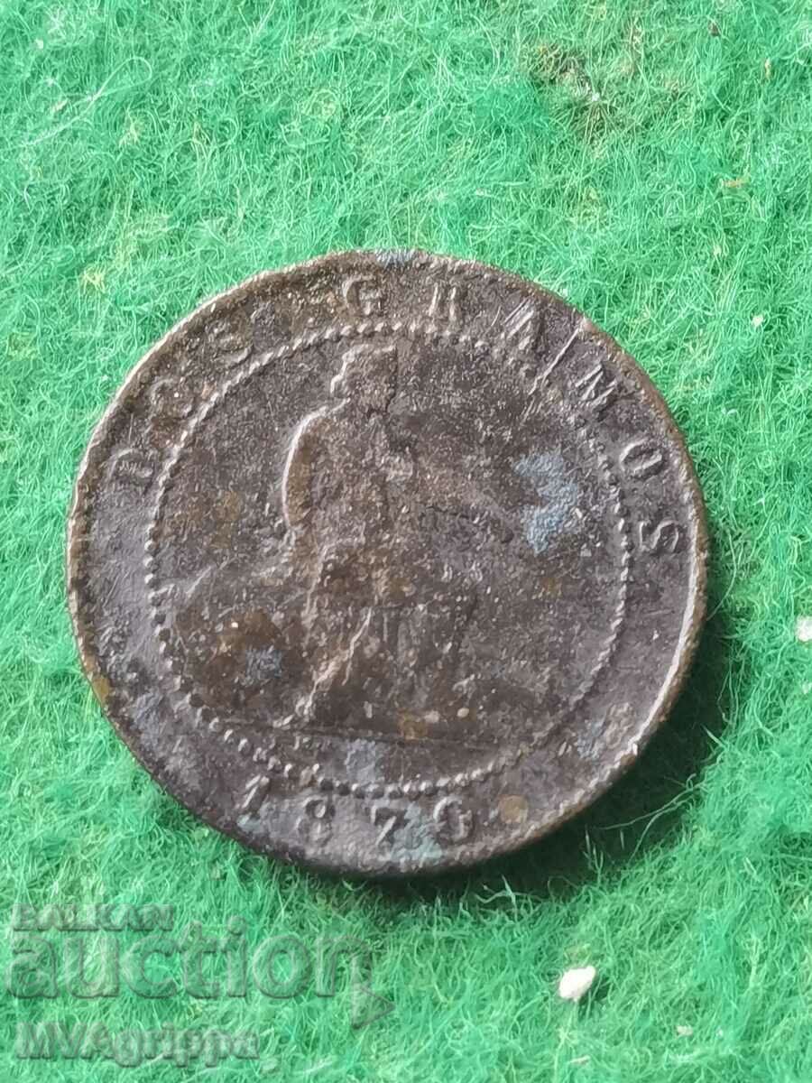 2 centimos Spania 1870