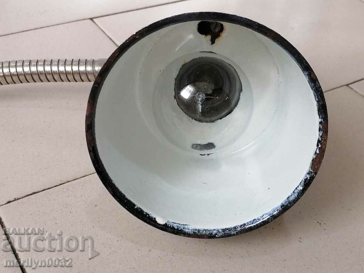 Movable electric industrial lamp bakelite, USSR enamel Lux lampion with price 85.00 BGN | € 43.46 Movable electric industrial lamp bakelite, USSR enamel Lux lampion with price 85.00 BGN | € 43.46