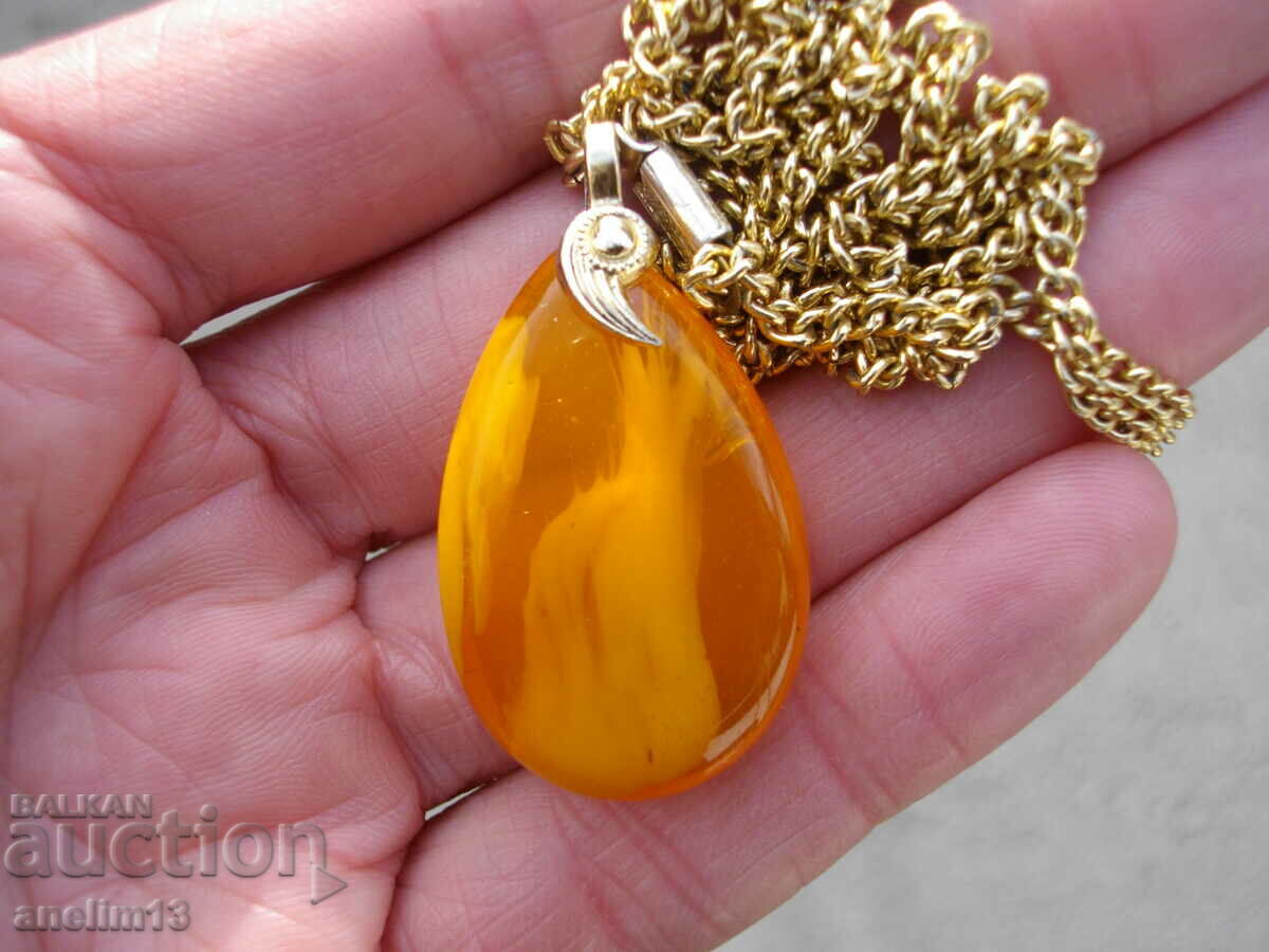 OLD NECKLACE NECKLACE PENDANT AMBER - 5 OLD NECKLACE NECKLACE PENDANT AMBER - 5
