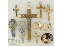 LOT Bijuterii obiecte religioase vechi LOT placat cu argint
