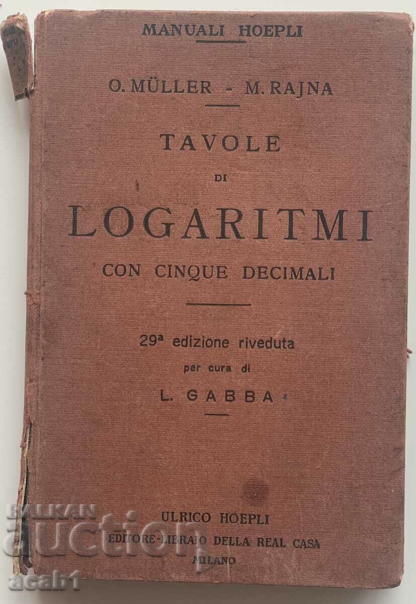 LOGARITMI Italia Milano 1939