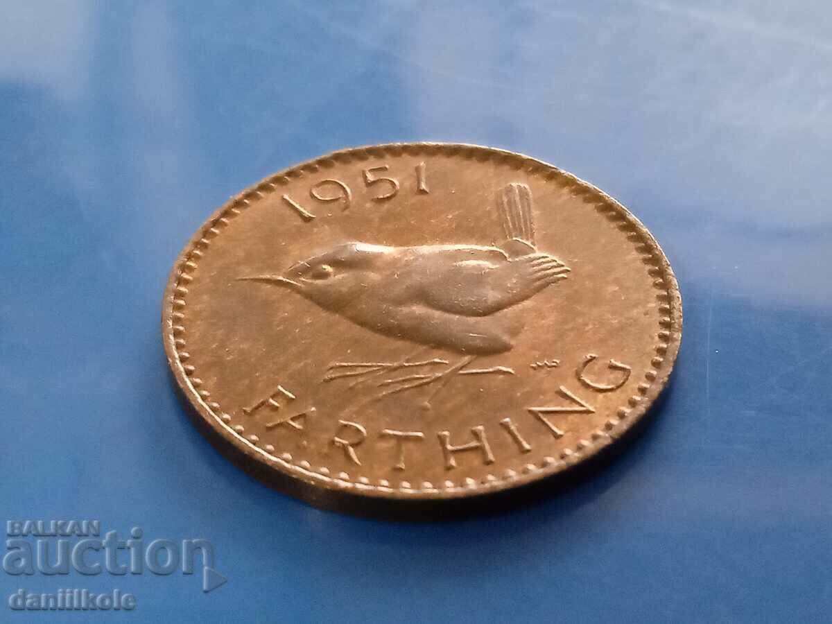 *$*Y*$* GREAT BRITAIN 1 FARTHING 1951 - aUNC *$*Y*$* *$*Y*$* GREAT BRITAIN 1 FARTHING 1951 - aUNC *$*Y*$*