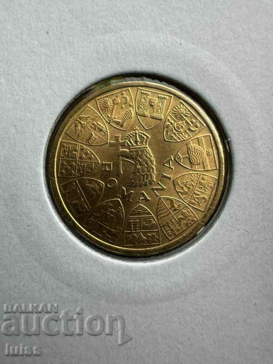 Moneda de Aur Romania 20 Lei 1944 „Căștile”