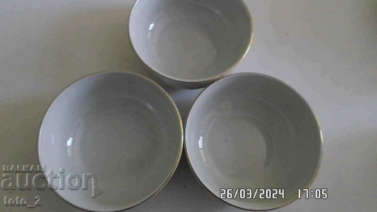 SET OF 3 OLD PORCELAIN BOWL