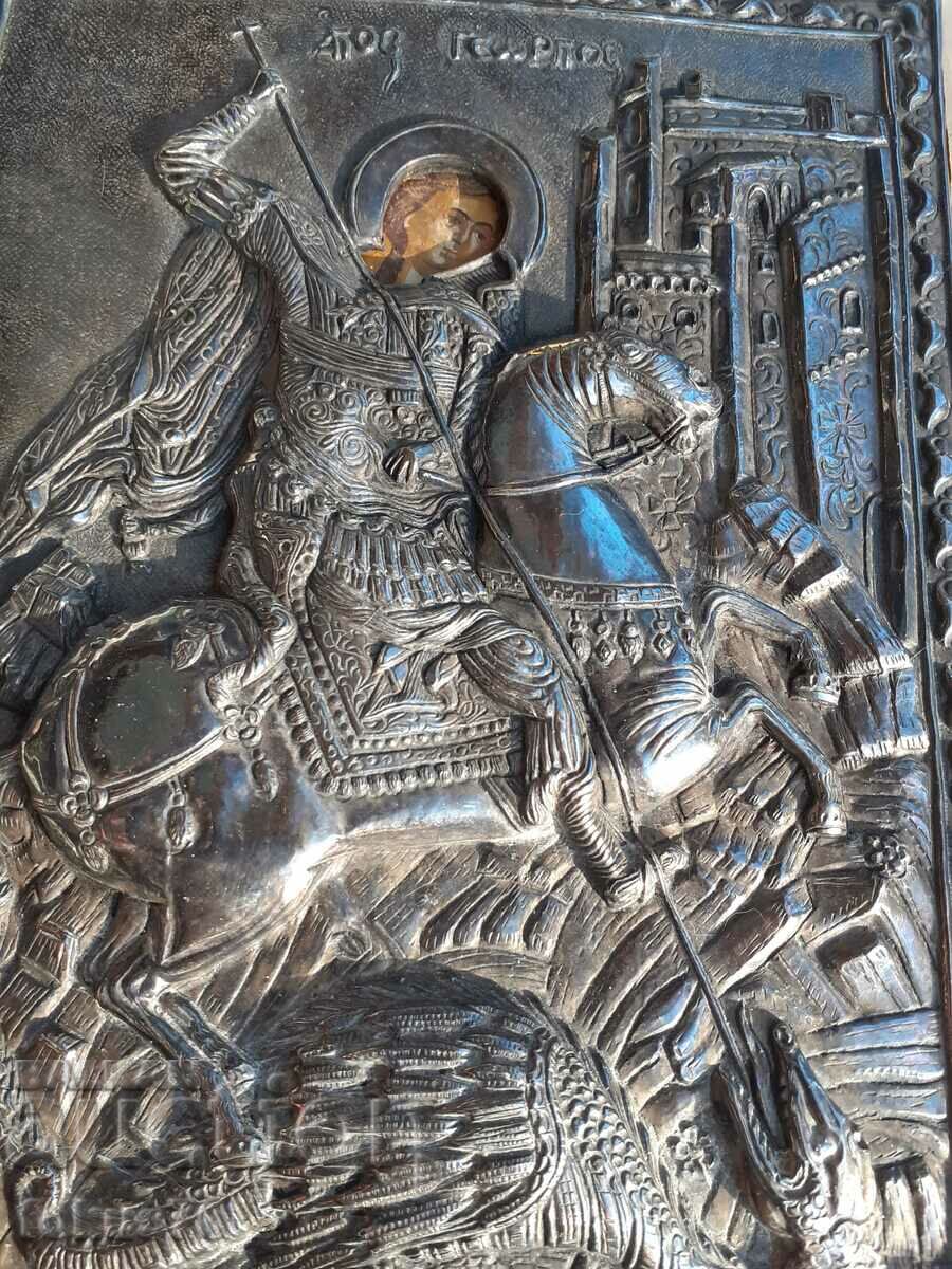 A beautiful silver icon of Saint George with price 180.00 BGN | € 92.03 A beautiful silver icon of Saint George with price 180.00 BGN | € 92.03