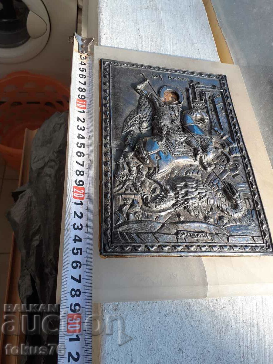 A beautiful silver icon of Saint George - 5 A beautiful silver icon of Saint George - 5