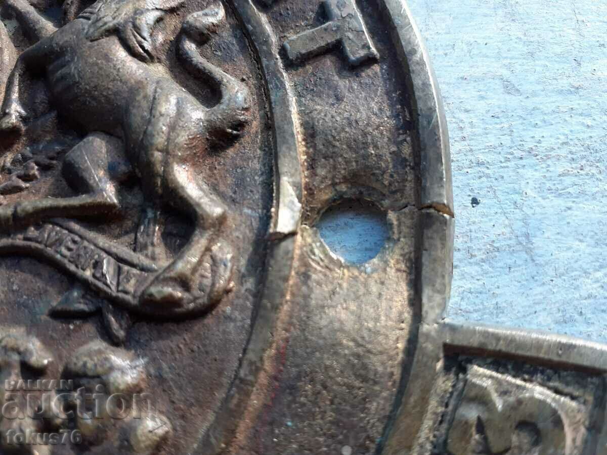 A great old bronze English fire station emblem - 5 A great old bronze English fire station emblem - 5