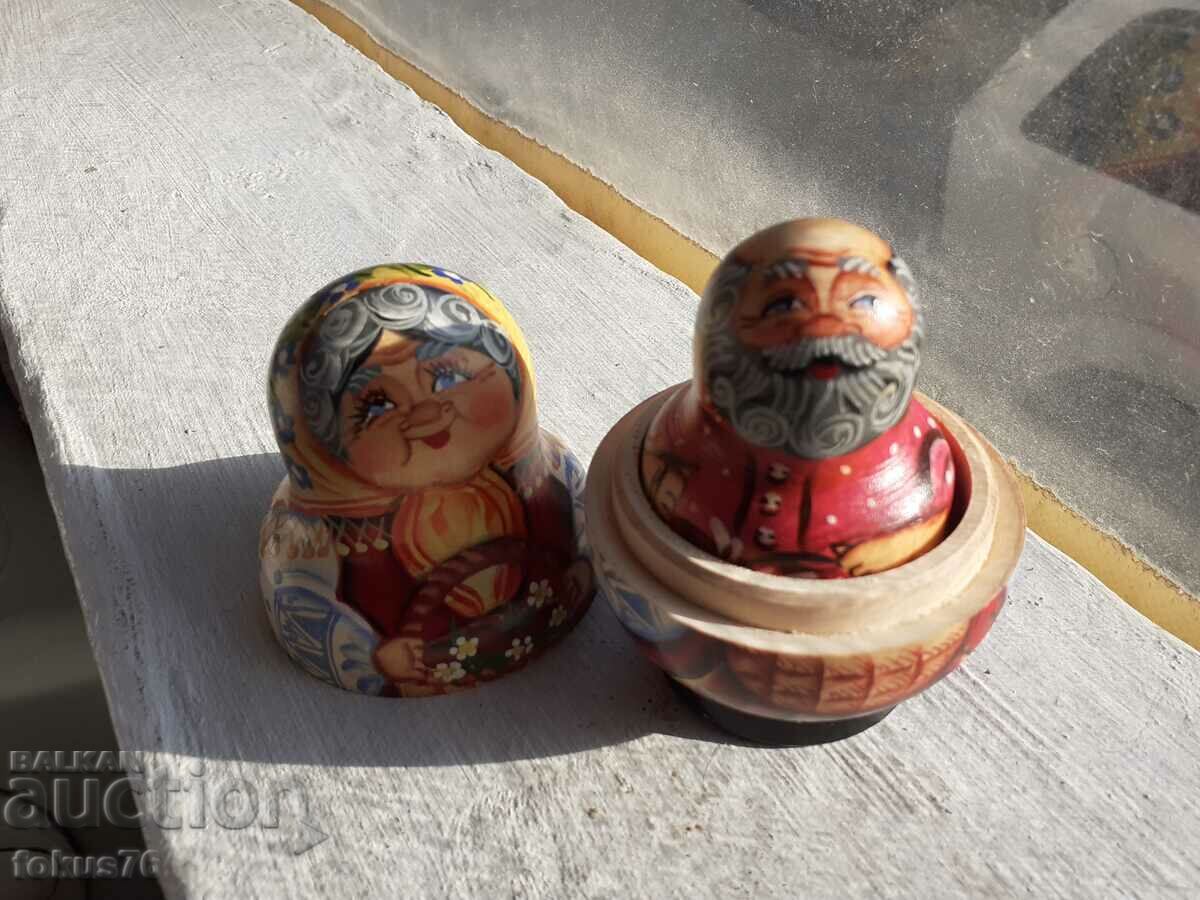 Amazing old Russian matryoshka grandmother grandfather and grandchildren - unika - 6