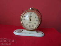 COLLECTIBLE RUSSIAN ALARM CLOCK GLORY GLOBE WITH ROCKET