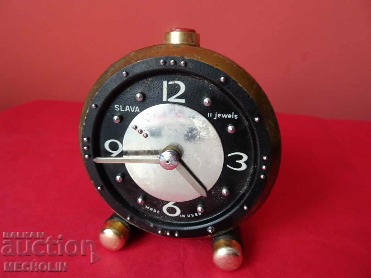 Ceas deșteptător rusesc de colecție GLORIA PENTRU OARBELE ORBILOR