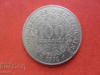 100 франка 1976 г.  Западна африка