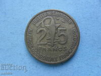 25 франка 1957 г.  Западна африка