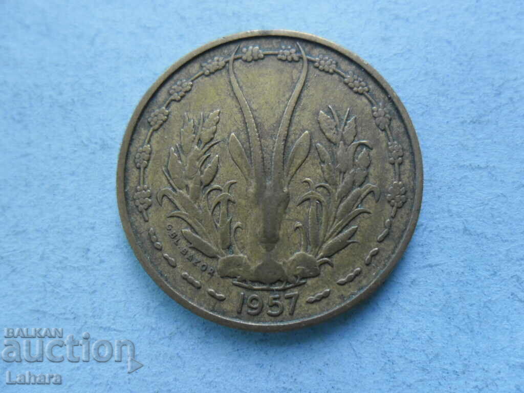 10 Francs 1957 West Africa with price 3.00 BGN | € 1.53