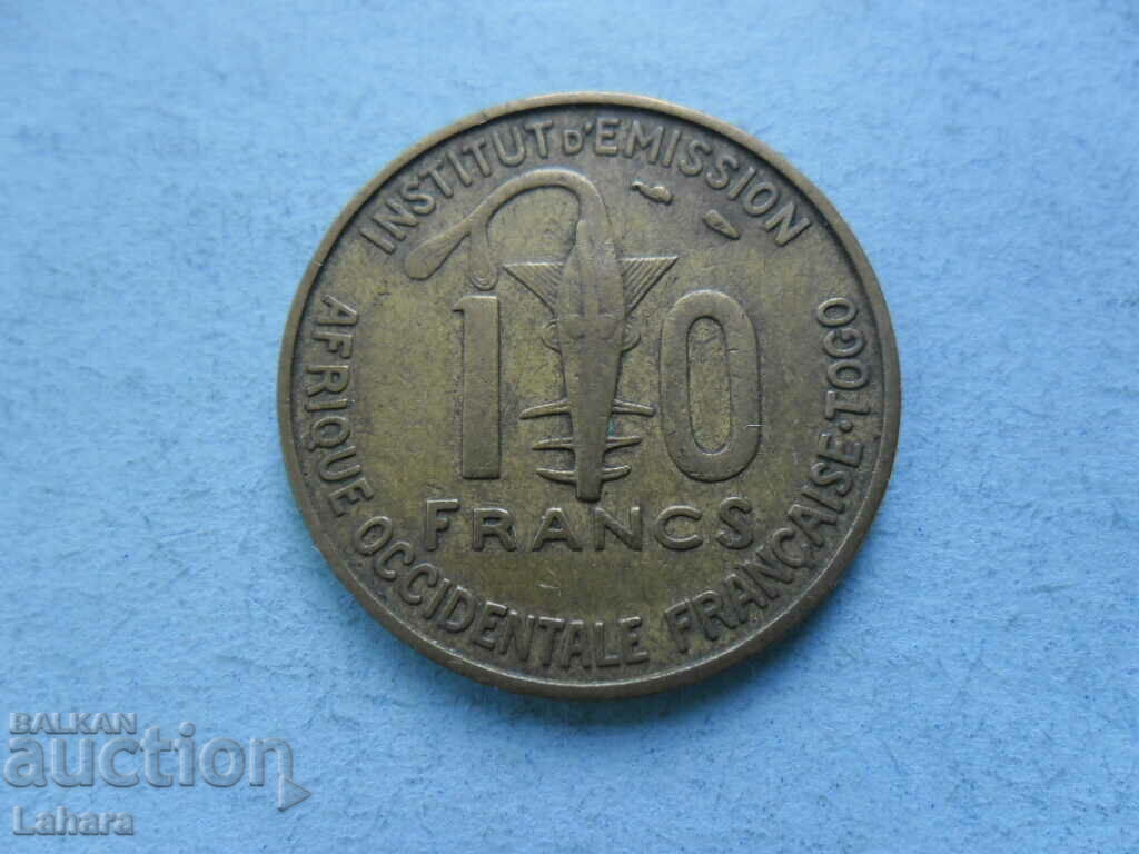 10 franci 1957 Africa de Vest