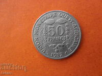 50 франка 1987 г.  Западна африка