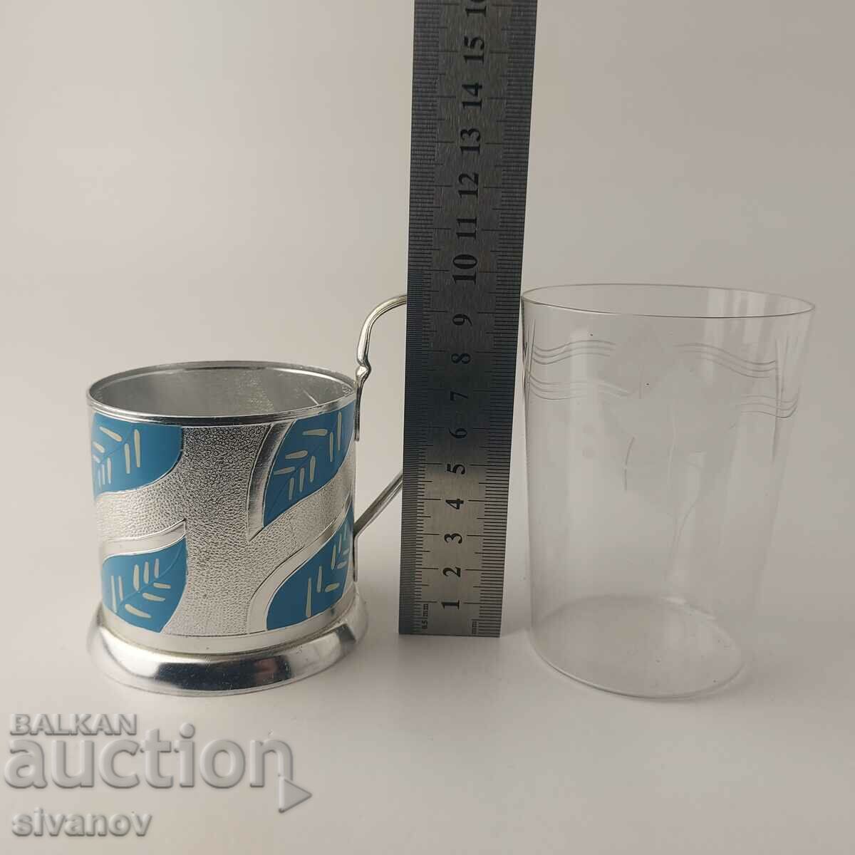 An old set of coasters with a glass and a glass service USSR #5516 - 5 An old set of coasters with a glass and a glass service USSR #5516 - 5