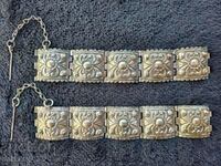 Eshka 2 Αντίκες αναγεννησιακά ασημένια βραχιόλια 19ου αιώνα, κοστούμι