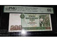Рядка Банкнота от Германия 200 марки 1985 година, PMG 66 EPQ