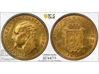 20 BGN 1894 ORIGINAL MS 62 PCGS NGC GRADE AUR BULGARIA