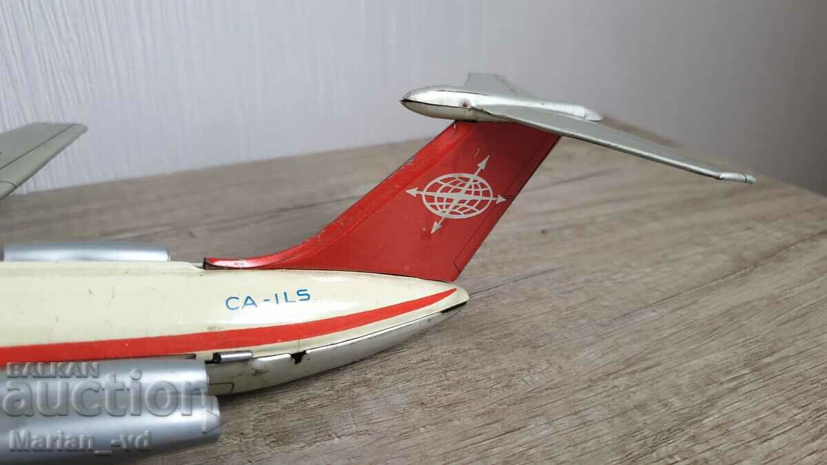 Auction Old social tin toy Soviet IL-62 aircraft Auction Old social tin toy Soviet IL-62 aircraft