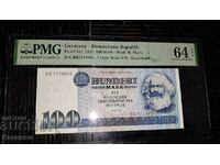 Банкнота от ГДР 100 марки 1975 година, PMG 64 EPQ!