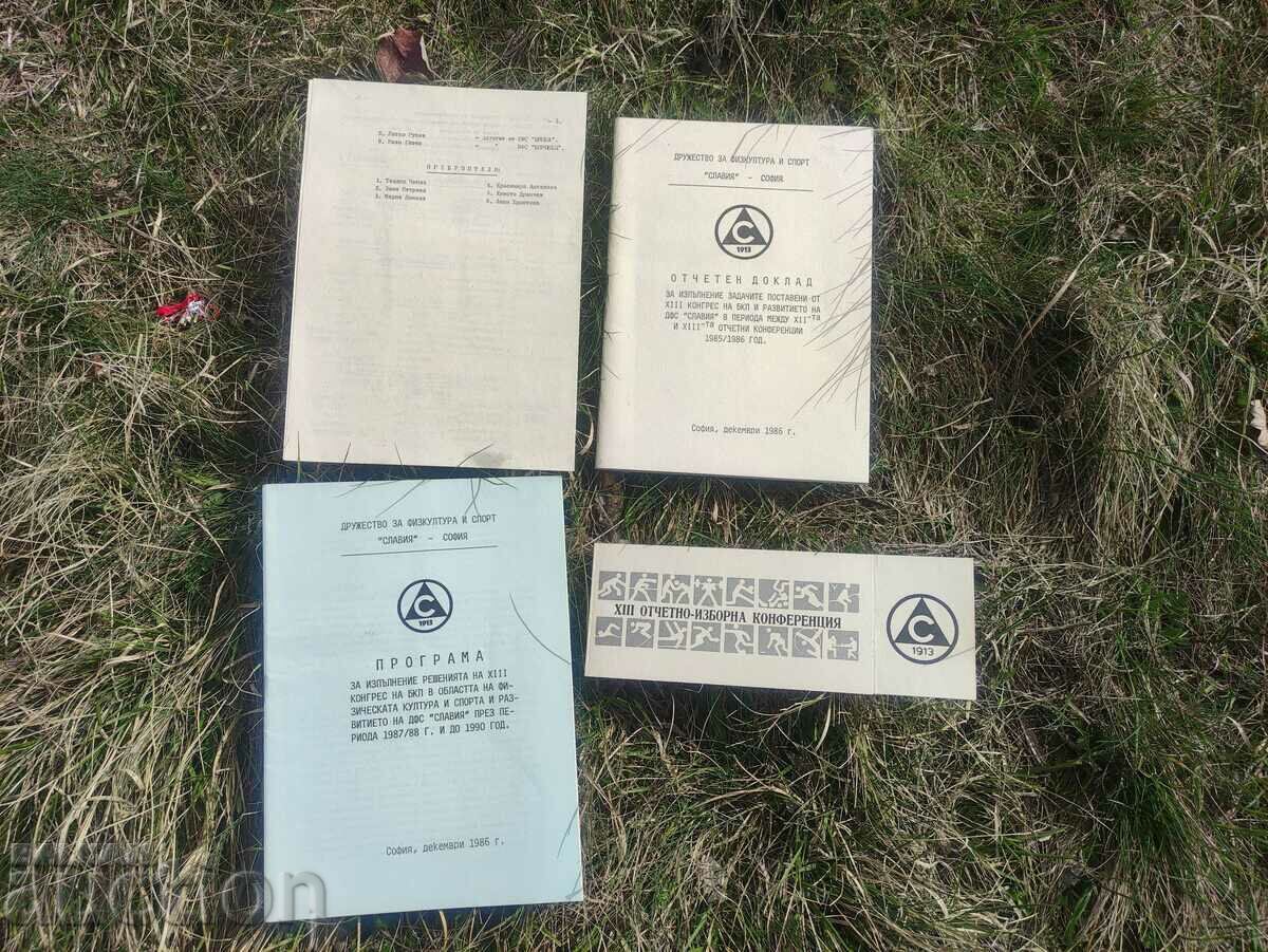 Slavia 1986 - Program, Report, Survey card Slavia 1986 - Program, Report, Survey card