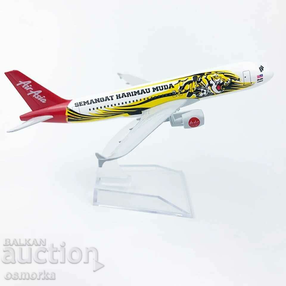 Model de avion Airbus 320 model metalic A320 Air Asia Tiger