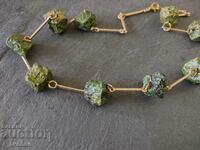 Nice necklace interesting green stone zoisite 27,03.24