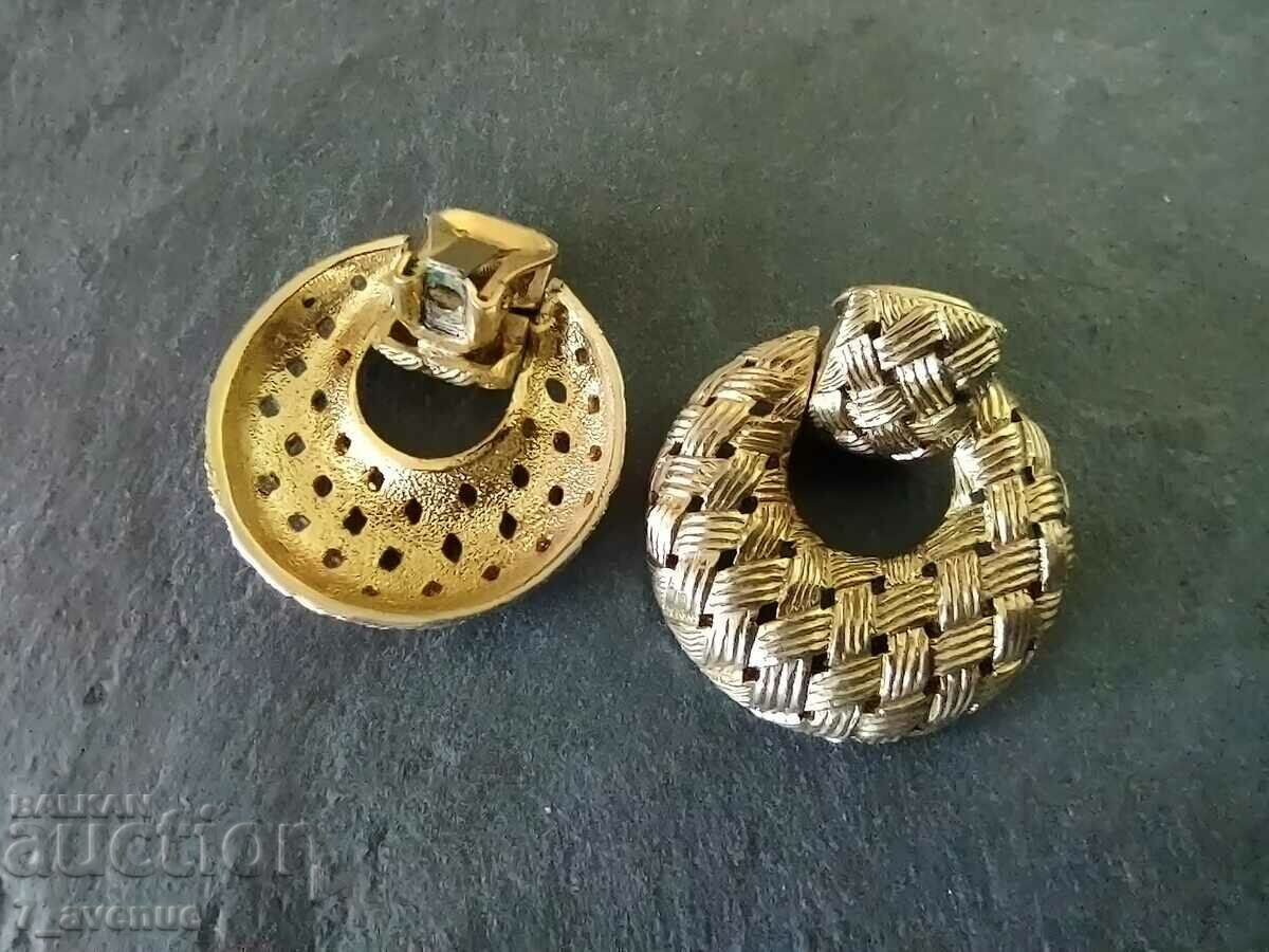 Auction Clip on earrings, gold plating, very beautiful and huge, 27.03.2024 Auction Clip on earrings, gold plating, very beautiful and huge, 27.03.2024