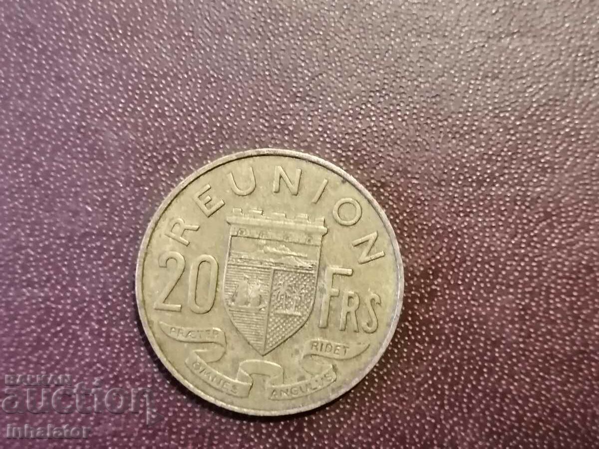 Реюнион 20 франка 1955 год