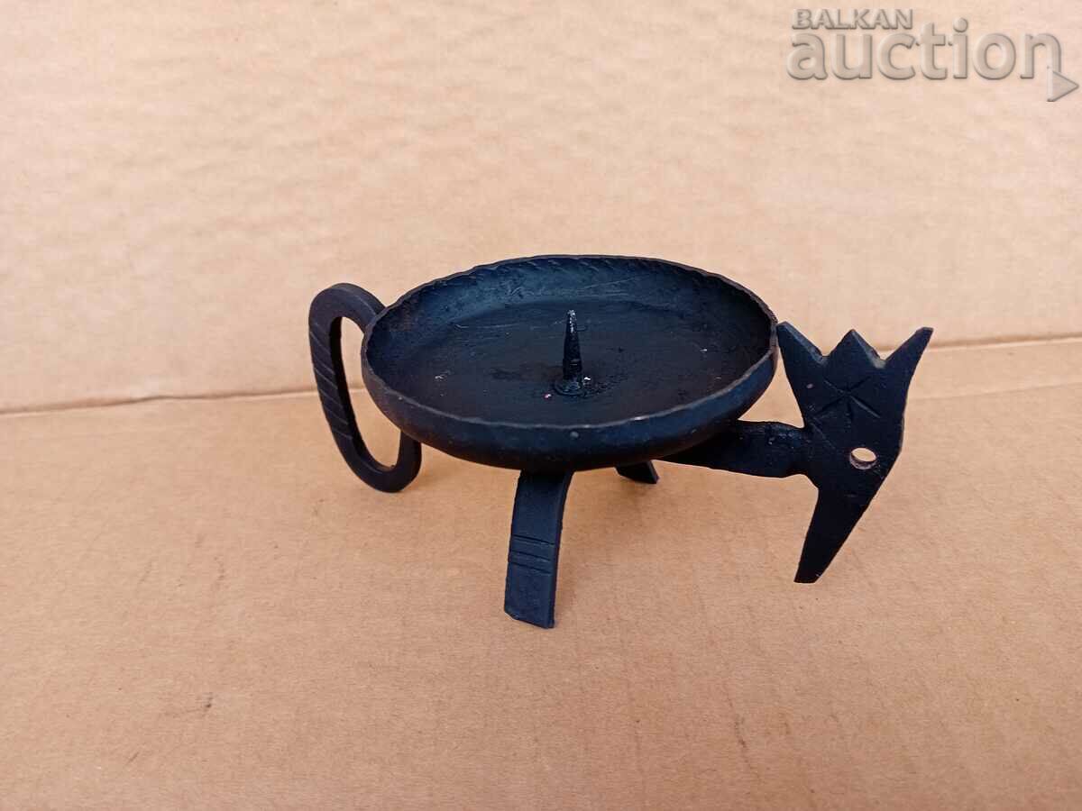 Стар кован свещник светилник кандилабър тип Стара България - 5 Стар кован свещник светилник кандилабър тип Стара България - 5