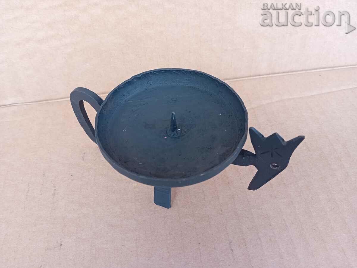 Стар кован свещник светилник кандилабър тип Стара България - 6 Стар кован свещник светилник кандилабър тип Стара България - 6