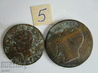 ❌❌19th century-set of 2 rare coins-ORIGINAL-No 5, BZC❌❌