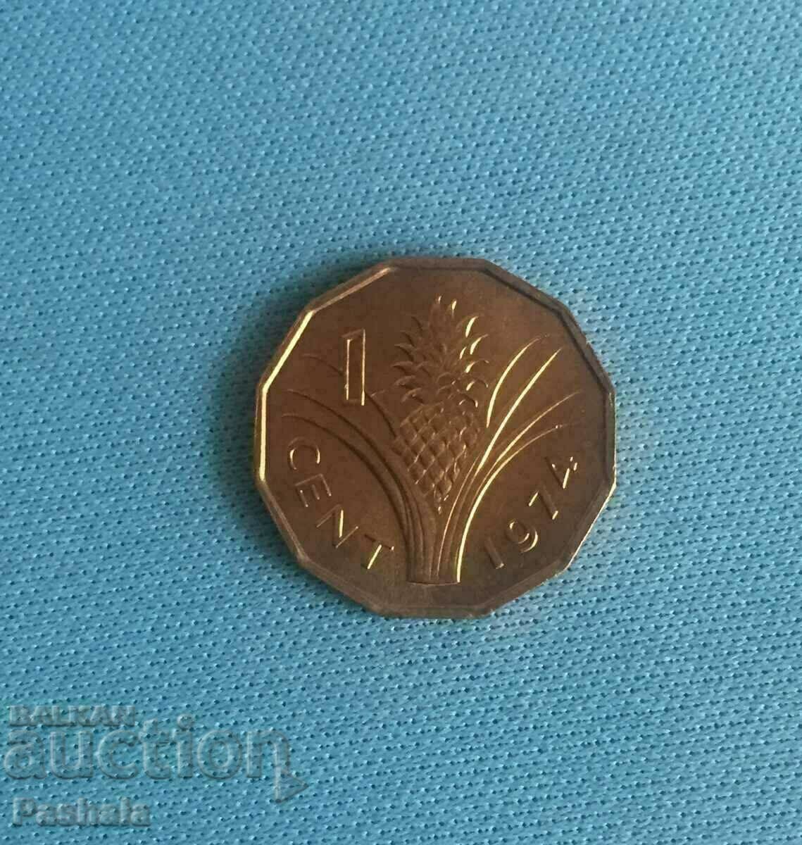 Свазиленд 1 цента 1974 г.