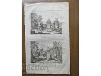 1790 - ENGRAVING - Historical Dutch costumes - ORIGINAL