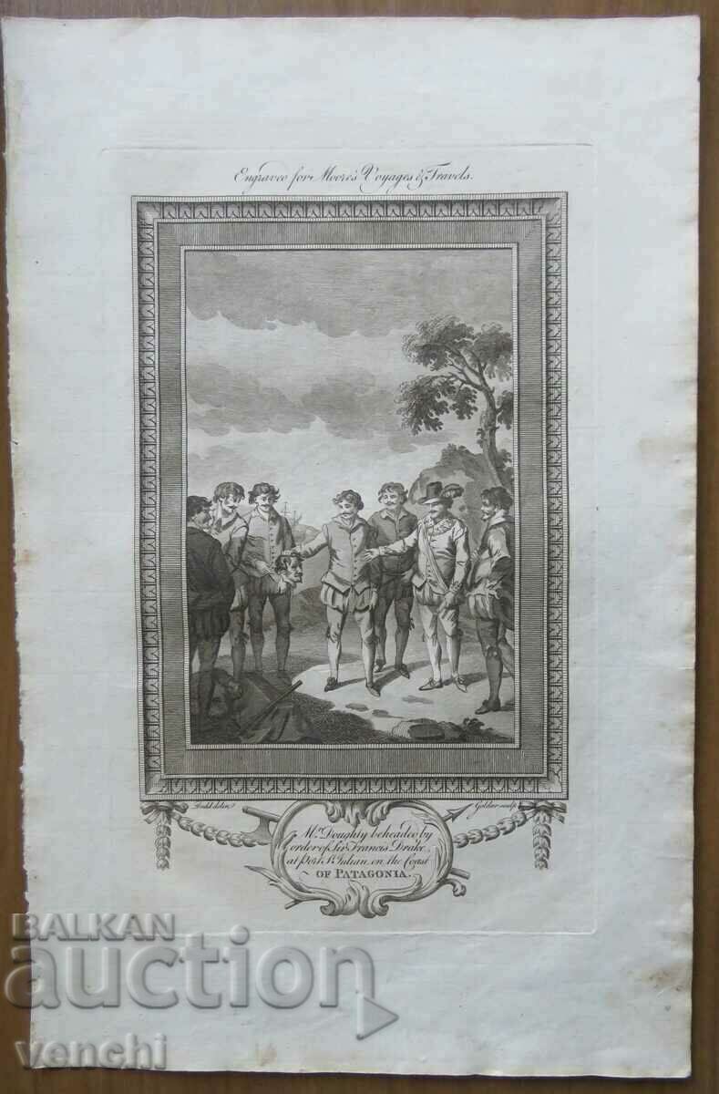 1780 - ENGRAVING - MORRIS - Francis Drake - ORIGINAL