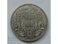 100 лева сребро България 1934 -  сребърна монета #66