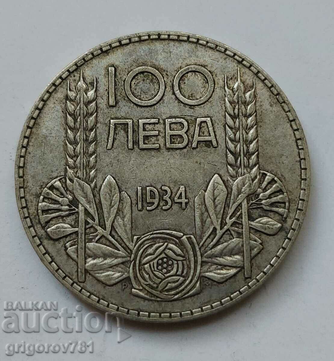 100 leva silver Bulgaria 1934 - silver coin #76