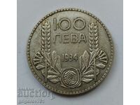 100 лева сребро България 1934 -  сребърна монета #77
