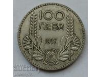 100 лева сребро България 1937 -  сребърна монета #80