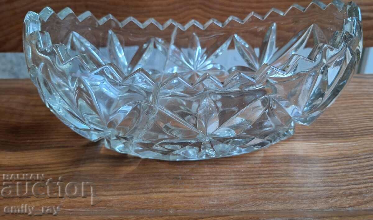 Old crystal fruit bowl with price 18.00 BGN | € 9.20