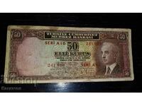 Стара РЯДКА Банкнота от Турция 50 куруш 1930 година!