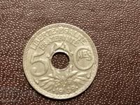 1939 5 centimes France - horn