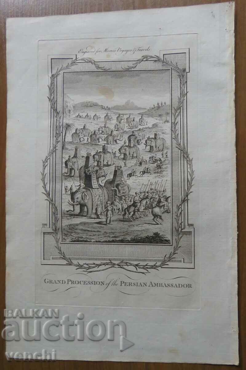 1780 - GRAVURĂ - MAURICE - PERSIA - ORIGINAL 1780 - GRAVURĂ - MAURICE - PERSIA - ORIGINAL