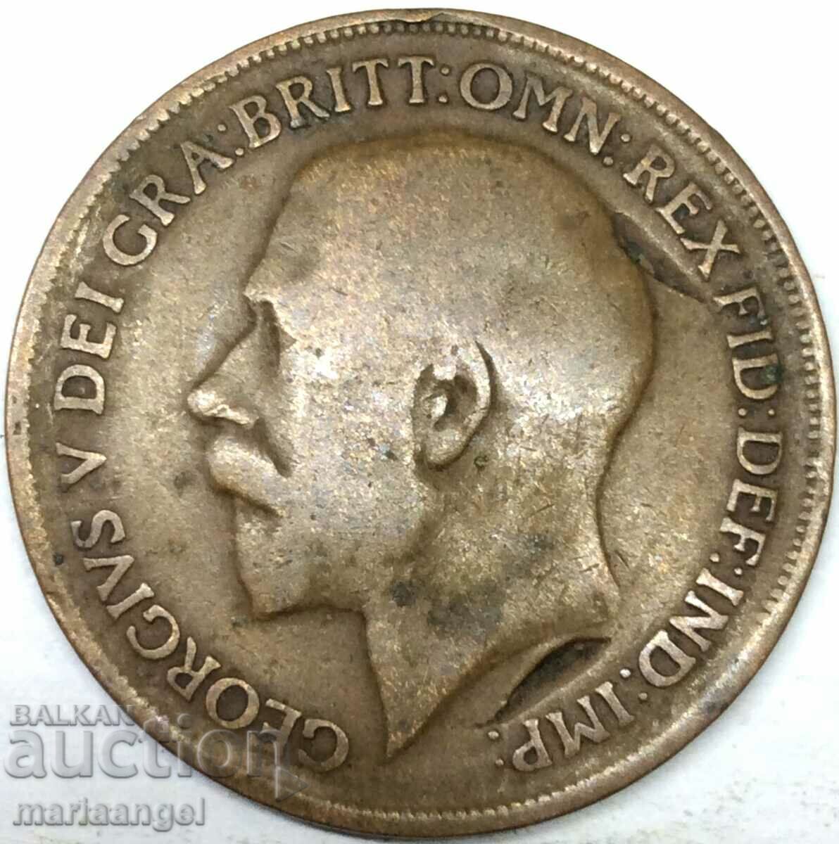 Marea Britanie 1 penny 1916 30mm bronz